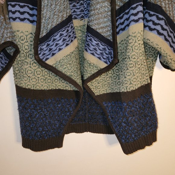 Liz Claiborne Open Cardigan Sweater Striped Size Medium - Picture 5 of 8